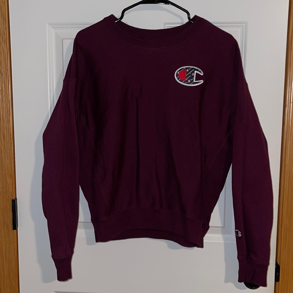 Champion Reverse Weave Maroon/Burgundy Sweatshirt Womens sz Lg
